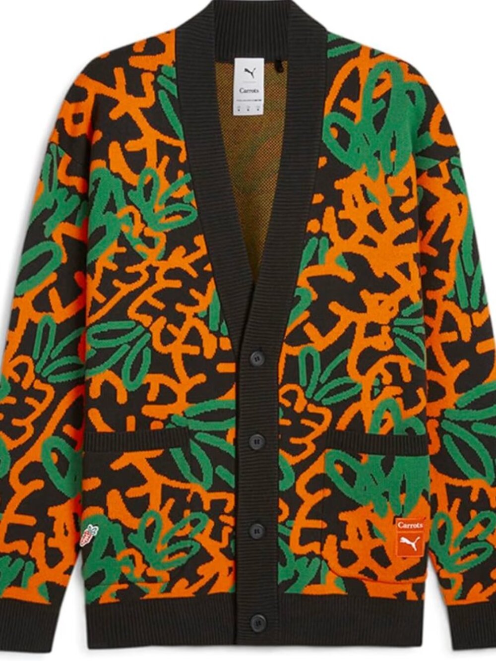 PUMA x Carrots Graphic Cardigan Men’s L Black Green Orange NWT